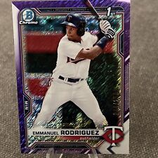 2021 Bowman Chrome Purple Shimmer Refractor Emmanuel Rodriguez #BCP207 #d/250 for sale  Shipping to Ireland