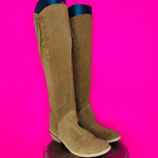 Bronx Brown Suede Lace Detail Pull On Knee High Boot Size 40 10 for sale  Shipping to South Africa
