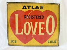 Antiguo Raro Wilson's Atlas Love-O Ice Cold Anuncio Litho Estaño Signo Tabla segunda mano  Embacar hacia Argentina