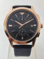 Lindo relógio de pulso masculino Emporio Armani cronógrafo mostrador preto couro preto comprar usado  Enviando para Brazil