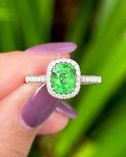 Anillo de boda de diamantes Tsavorite granate verde natural de 2,68 quilates oro blanco 18 quilates 7 8 9 segunda mano  Embacar hacia Argentina