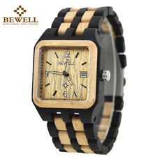 Relógios masculinos de madeira BEWELL quadrado preto relogio masculino data casual relógio de madeira  comprar usado  Enviando para Brazil