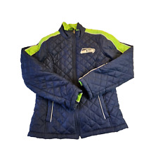 Seattle Seahawks NFL Team Apparel Womens Blue Long Sleeve Puffer Jacket Medium for sale  Shipping to South Africa
