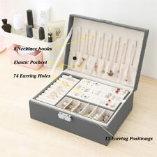 Jewelry Box 2-Layer Organizer Case Large Storage Necklace Ring Organizer Leather for sale  Shipping to South Africa