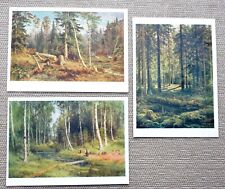 3pcs Vintage USSR Russian Postcard Shishkin Rare 1955, 1957 for sale  Shipping to South Africa