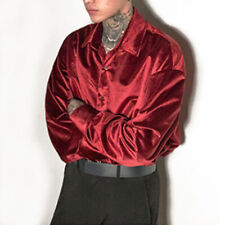 Blusa masculina de manga comprida de veludo com colarinho macio confortável blusa solta, usado comprar usado  Enviando para Brazil