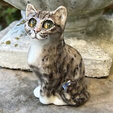 Vtg Winstanley Glass Eyed Cat Figurine 5 1/4" Tall Grey & White Tabby England for sale  Shipping to South Africa