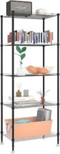 5 Tier Shelf Shelving Units, Small Storage Rack, 45x30x120cm, Black, used for sale  Shipping to South Africa