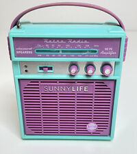 Sunnylife Retro Sounds Radio Blue & Purple MP3 compatible AUX AM/FM Speaker for sale  Shipping to South Africa