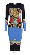 Vestido Versace Jeans Couture Regalia Midi Guirlanda de Girassol Barroco Tamanho 10 comprar usado  Enviando para Brazil