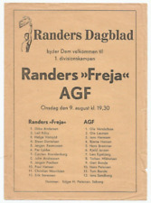 Usado, Randers Freja v AGF Aarhus 1972 1ª división Dinamarca programa de hoja única segunda mano  Embacar hacia Argentina