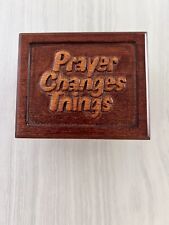 Used, Solid Mahogany Wood Trinket Box "Prayer Changes Things" for sale  Shipping to South Africa