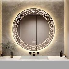 YOSHOOT Patterned 48.5cm Round Bathroom Mirror Wall Mounted with LED Light.. for sale  Shipping to South Africa