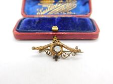 Victorian Rolled Gold Floral Pattern Brooch Set with Opal c1860 Antique for sale  Shipping to South Africa