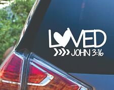 Adesivo adesivo Loved Heart John 3:16 Christian Jesus versículo bíblico laptop copo de carro, usado comprar usado  Enviando para Brazil