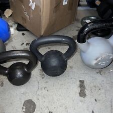 Conjunto de Kettlebell 10 lb - 15 lb - 25 lb pesos manuais 50 libras ferro fundido total LEIA comprar usado  Enviando para Brazil