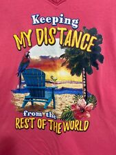 Camiseta Keeping My Distance from the Rest of the World XXL Rosa Playa segunda mano  Embacar hacia Argentina