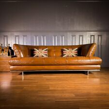 retro leather sofa for sale  SIDMOUTH