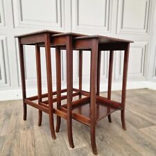 Antique English Edwardian Regency Nest Of 3 Mahogany Tables - Nesting Tables , used for sale  Shipping to South Africa