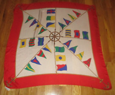 Cachecol quadrado ECHO Club 7 bandeiras náuticas coloridas vermelhas 100% seda 34" comprar usado  Enviando para Brazil