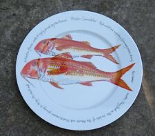 Vintage Jersey Pottery Dinner Plate Red Mullet Fish Design By Richard Bramble for sale  Shipping to South Africa