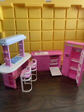 VTG 90s Barbie Kitchen Set Sink Dishwasher Stove Island Stool Chairs Fridge Pink for sale  Shipping to South Africa