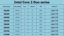 Processador Intel Core 2 Duo E8200 E8300 E8400 E8500 E8600 E6550 E6750 E7500 CPUs, usado comprar usado  Enviando para Brazil