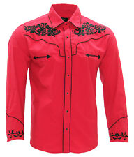 Camisa De Cowboy Sylc vaquera Western Wear El General Manga Longa Vermelho/Preto comprar usado  Enviando para Brazil