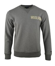 WOOLRICH TEXTURED TERRY LOGO PATCH SWEATSHIRT JUMPER GREY FURRY JOHN RICH & BROS for sale  Shipping to South Africa