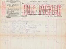 Licor al por mayor Invoice C.H.Graves ~ Boston ~ Whisky ~ a J.Singleton Bangor, ME 1885 segunda mano  Embacar hacia Argentina