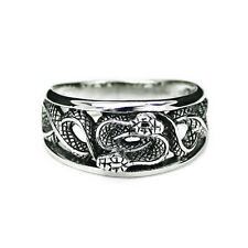 Ouroboros Purification Ring Solid Sterling Silver Infinity Finger Band Men R012 for sale  Shipping to South Africa