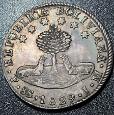 Usado, Moneda de plata Bolívar Bolivia 8 soles 1829 PTS LM DT54 segunda mano  Embacar hacia Argentina