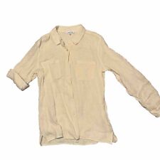 Calvin Klein Women’s M Button Up Top Dress Shirt Yellow #c for sale  Shipping to South Africa