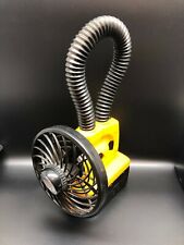 O2Cool Cordless Rechargeable Fan Light Industrial Yellow Black Long Bending Neck for sale  Shipping to South Africa