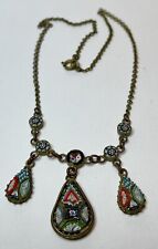Collar colgante de centro de vidrio de mosaico italiano de colección a antiguo , usado segunda mano  Embacar hacia Argentina