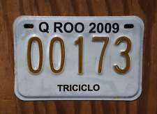 Placa de licença 2009 México TRICICLO baixa # 173 QUINTANA ROO YUCATAN Cancun comprar usado  Enviando para Brazil