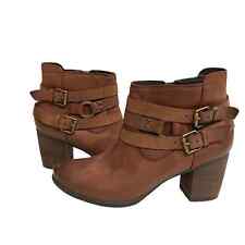 Used, Josef Siebel Britney Brown Leather Ankle Booties Buckled Strap Sz 39 US 8.5 for sale  Shipping to South Africa