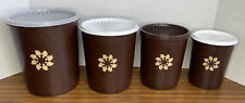 Vintage Tupperware Set of 4 Brown Nesting Servalier Canisters Kitchen Storage for sale  Palm Bay