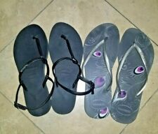 2 pares de sandálias e chinelos Havaiana You Riviera preta com alça no tornozelo 9-10 40 comprar usado  Enviando para Brazil