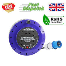 CAMPING PRO Camping Mains Hookup Extension Power Lead Cable Reel 16A plug 5m for sale  Shipping to South Africa