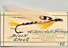Original Signed Vintage Wendell Folkins Salmon Fly "Black Ghost" 1990 NEW IOP for sale  Littleton