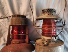 2 ANTIQUE ST. LOUIS HANDLAN UTILITY/RED GLOBE RED LANTERN, used for sale  Shipping to South Africa