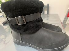 ladies black UGGS leather/fur winter boots size 7/5 in excellent new condition  for sale  Shipping to South Africa