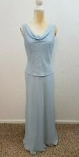 DAVID'S BRIDAL SZ 6 BLUE SLEEVELESS BEADED TIERED EVENING GOWN LONG DRESS for sale  Shipping to South Africa