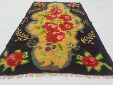 Alfombra Kilim antigua tejida a mano besabiano rumano diseño floral 5,1x3,1 ft segunda mano  Embacar hacia Argentina