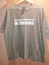 WORLDS STRONGEST MAN IN TRAINING - OFFICIAL T-SHIRT GREEN SIZE XL WEIGHT LIFTING for sale  Shipping to South Africa