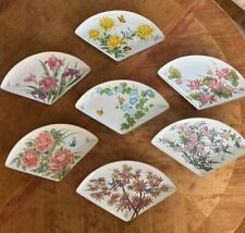 Used, Vintage Porcelain Hanging Floral fan plates  for sale  Shipping to South Africa