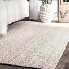 Rug Jute Carpet Natural Handmade Rectangle Runner Rustic Look White Modern Rug, used for sale  Shipping to South Africa