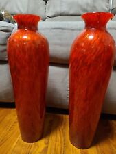 2 vases red white black for sale  Winchester