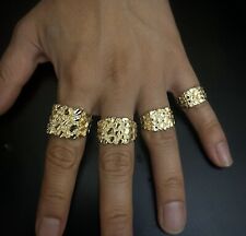Autêntico anel de pepita de ouro 14k masculino pequeno médio grande extra grande tamanhos 6-13 comprar usado  Enviando para Brazil
